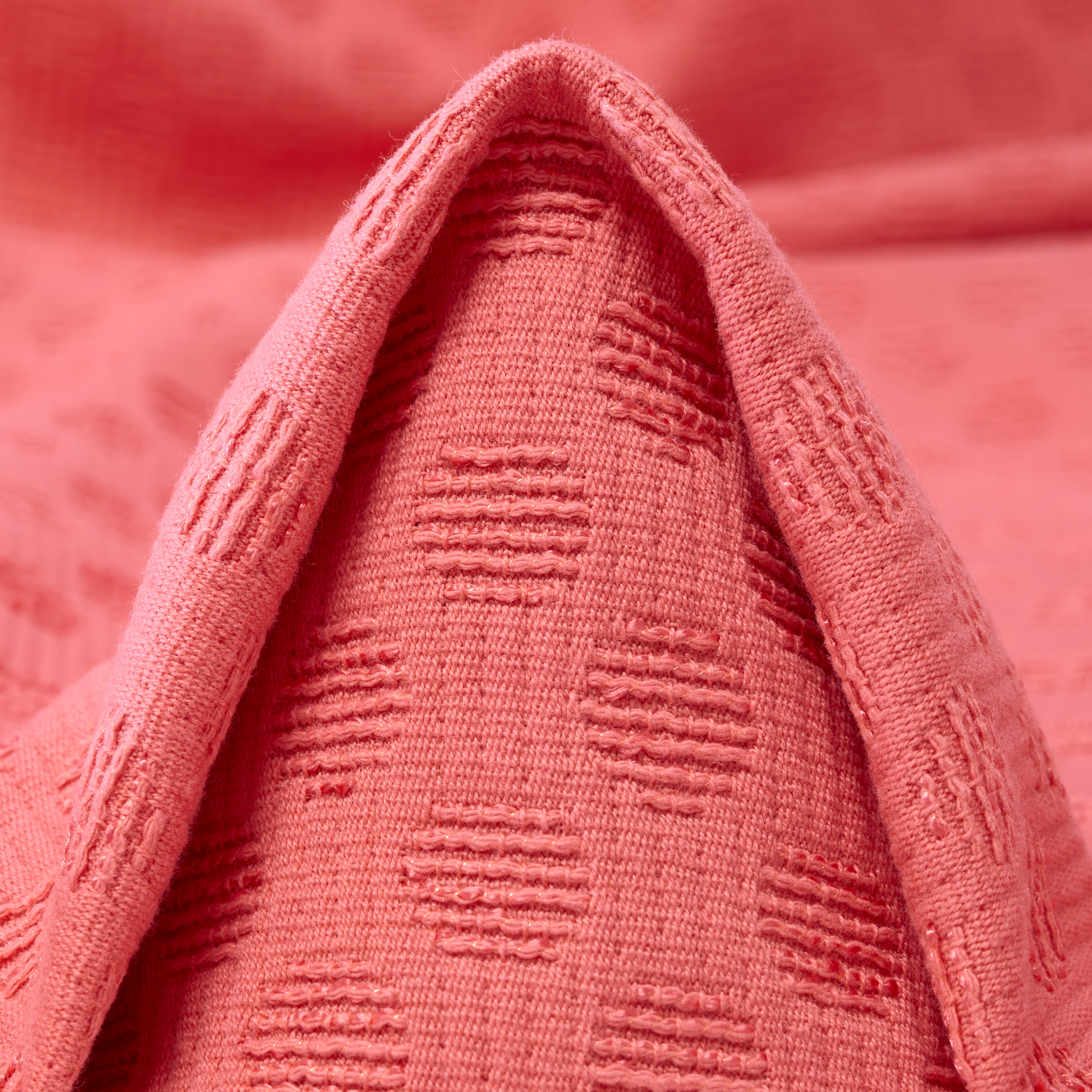 Jacquard, Coton, Ton sur Ton , Sugar Coral
