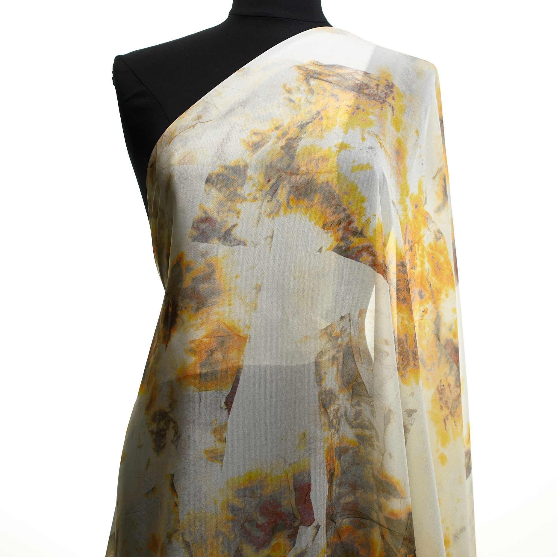 CHIFFON, PRINTED, VAPOROUS GRAY