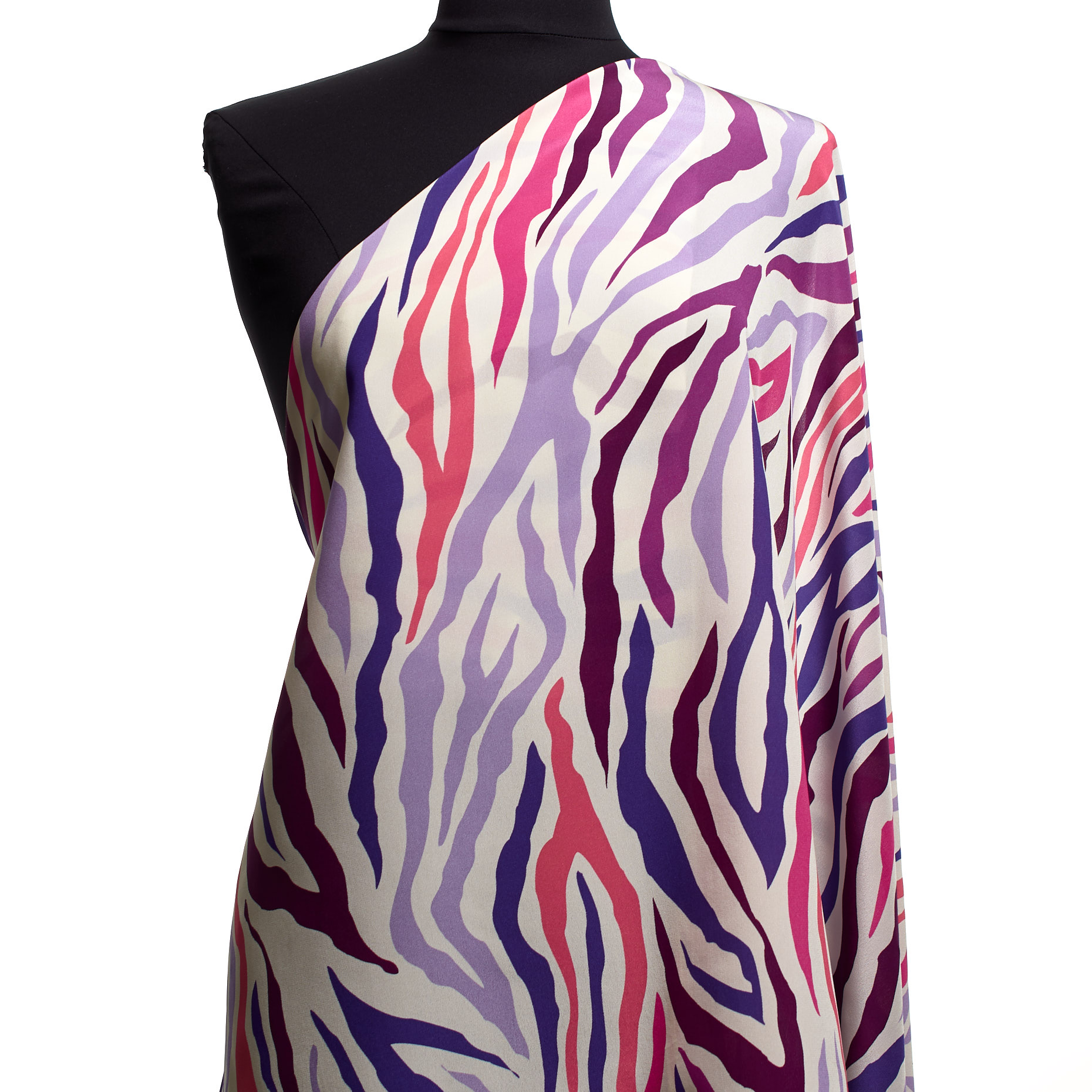 Crêpe, Silk, Printed, Atomic Blue&Strawberry Moon