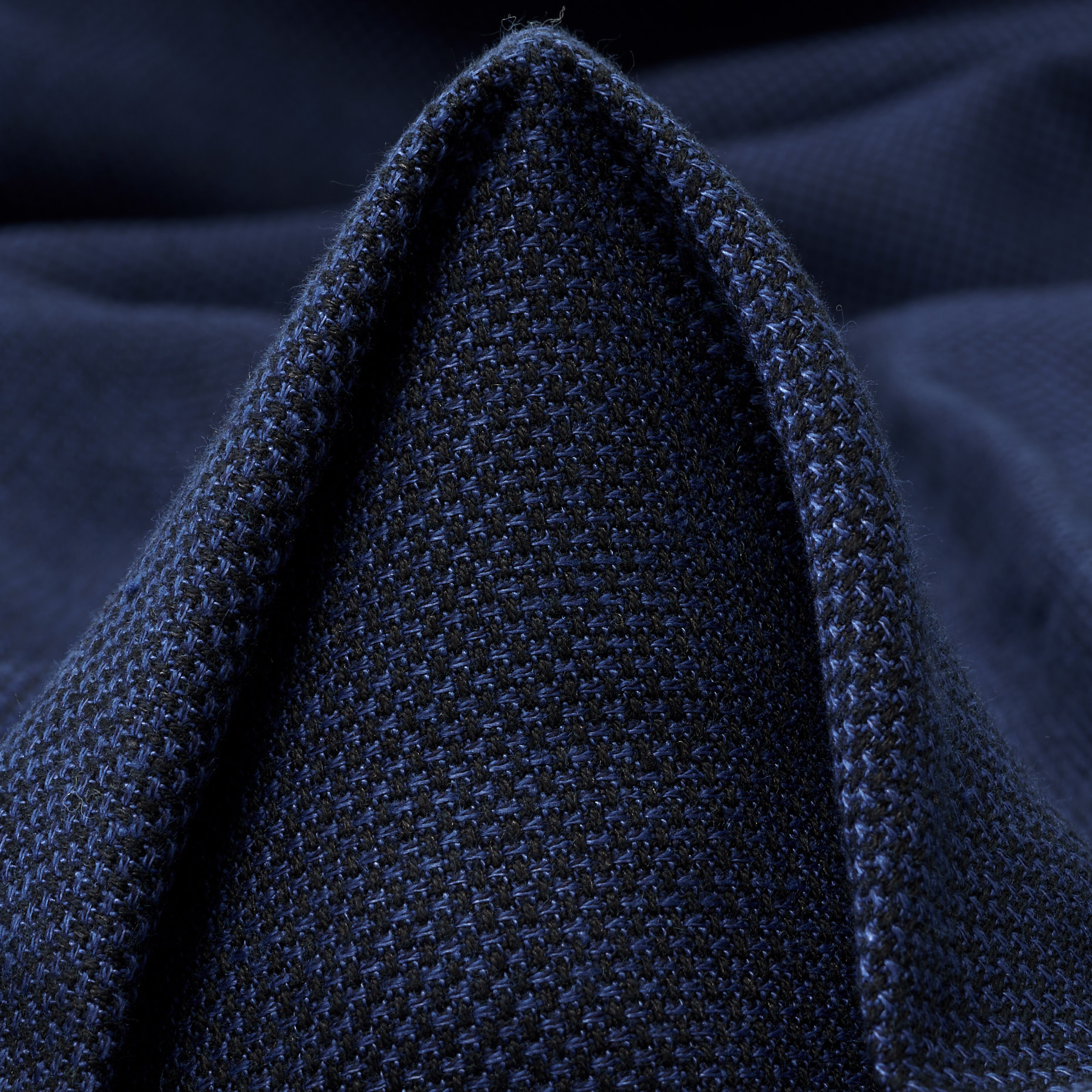 Bawełna, Len, Micro Design, Blue Black
