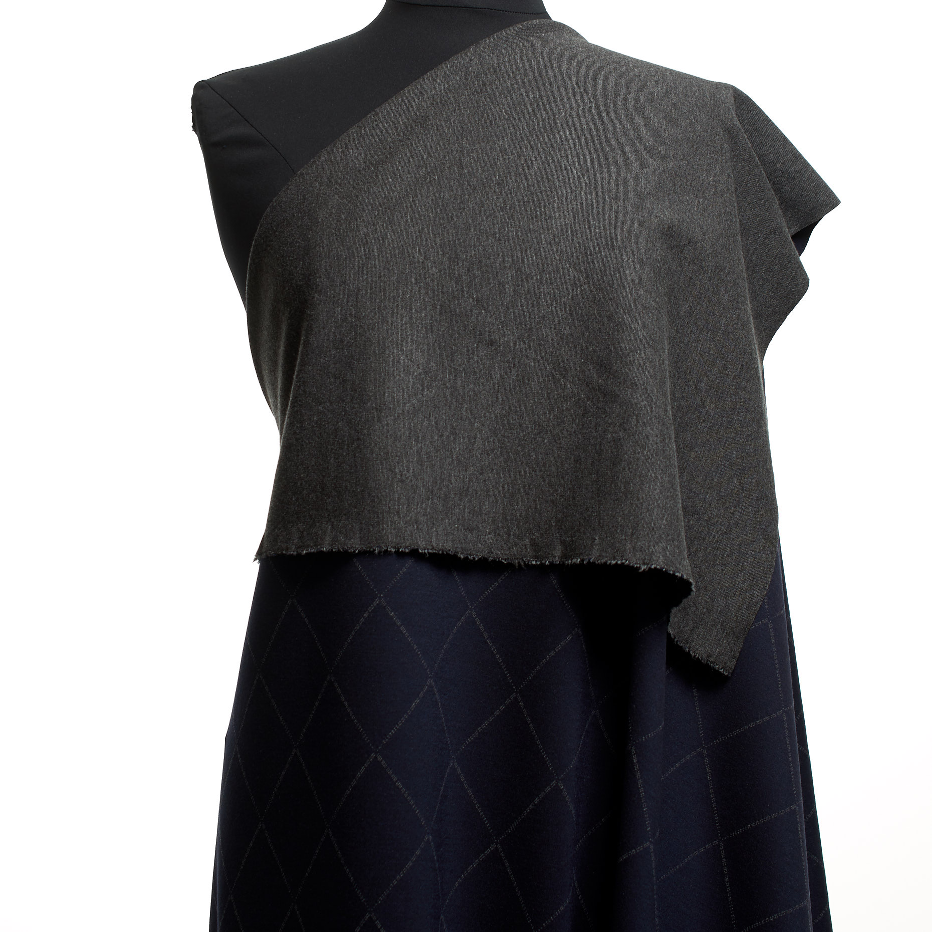 Jersey, Viscose, Check, Parisian Night&Almond Milk