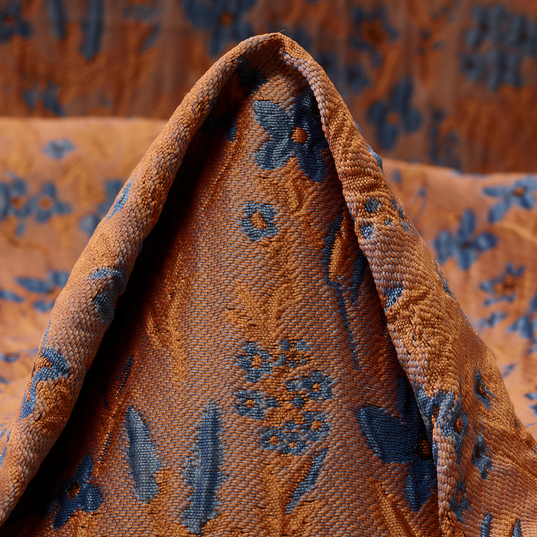Jacquard, Floreale, Peach Caramel&Dusty Blue