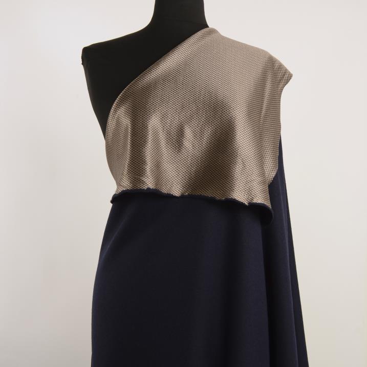 DOUBLE, JERSEY, WOOL CASHMERE, DARK BLUE