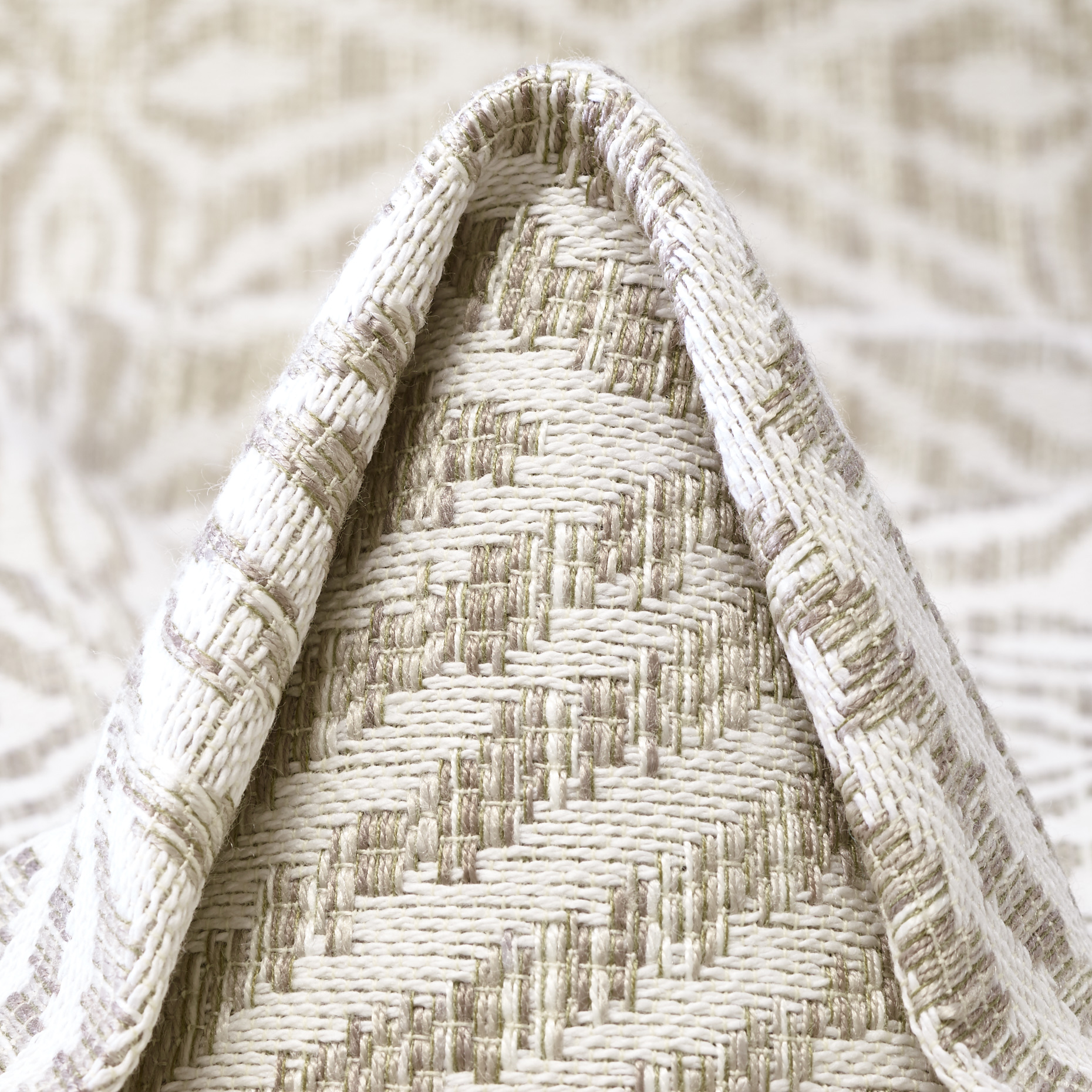 Jacquard, Cotone, Tessuto Rigido, Brilliant White&Brown Rice (F000053722)