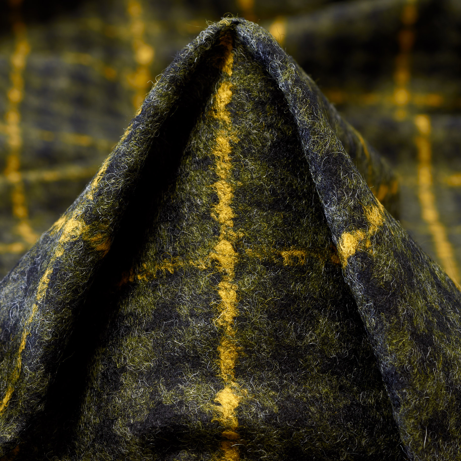 Jersey, Wool Blend, Check, Capulet Olive&Yellow Balloon