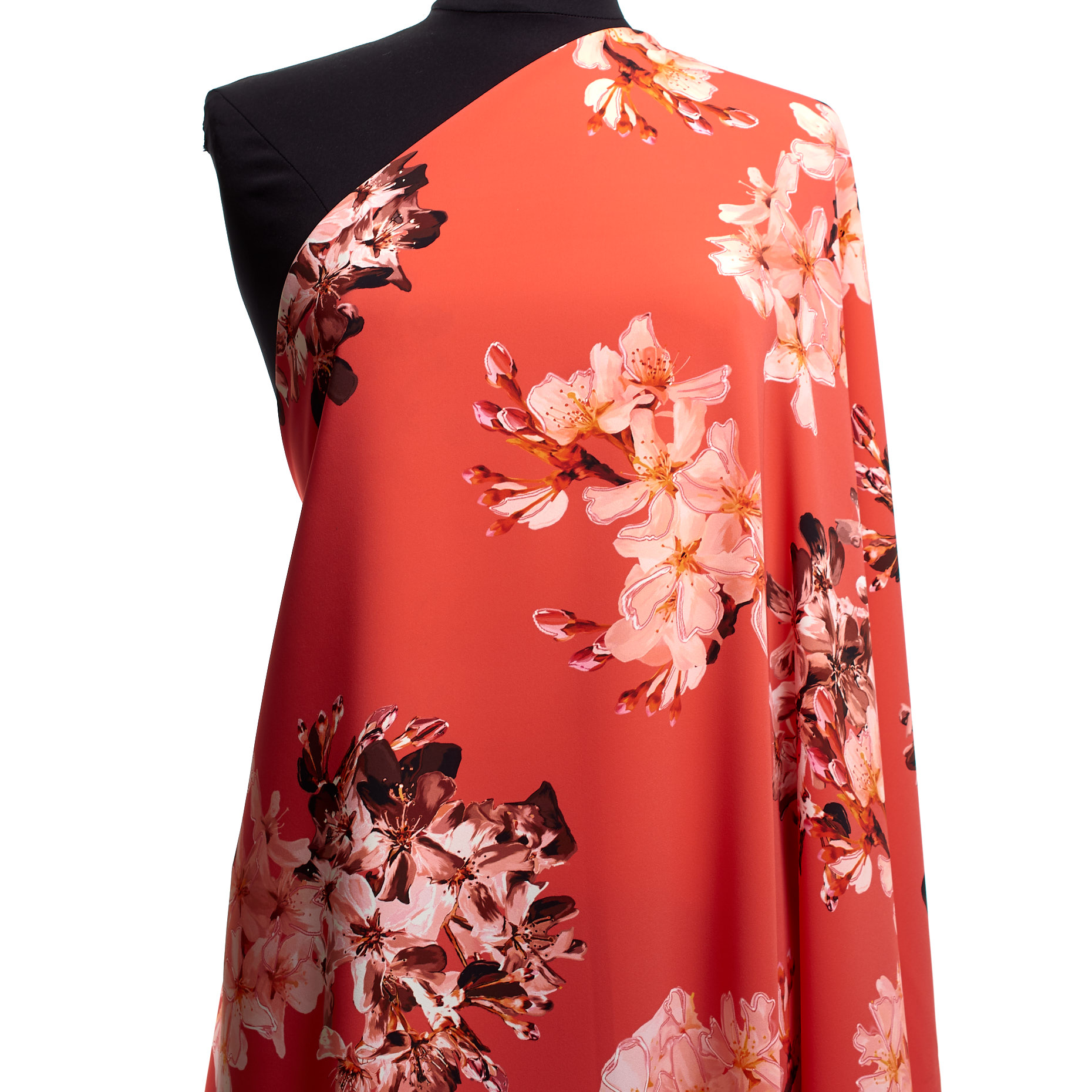 Crêpe, Imprimé, Coral