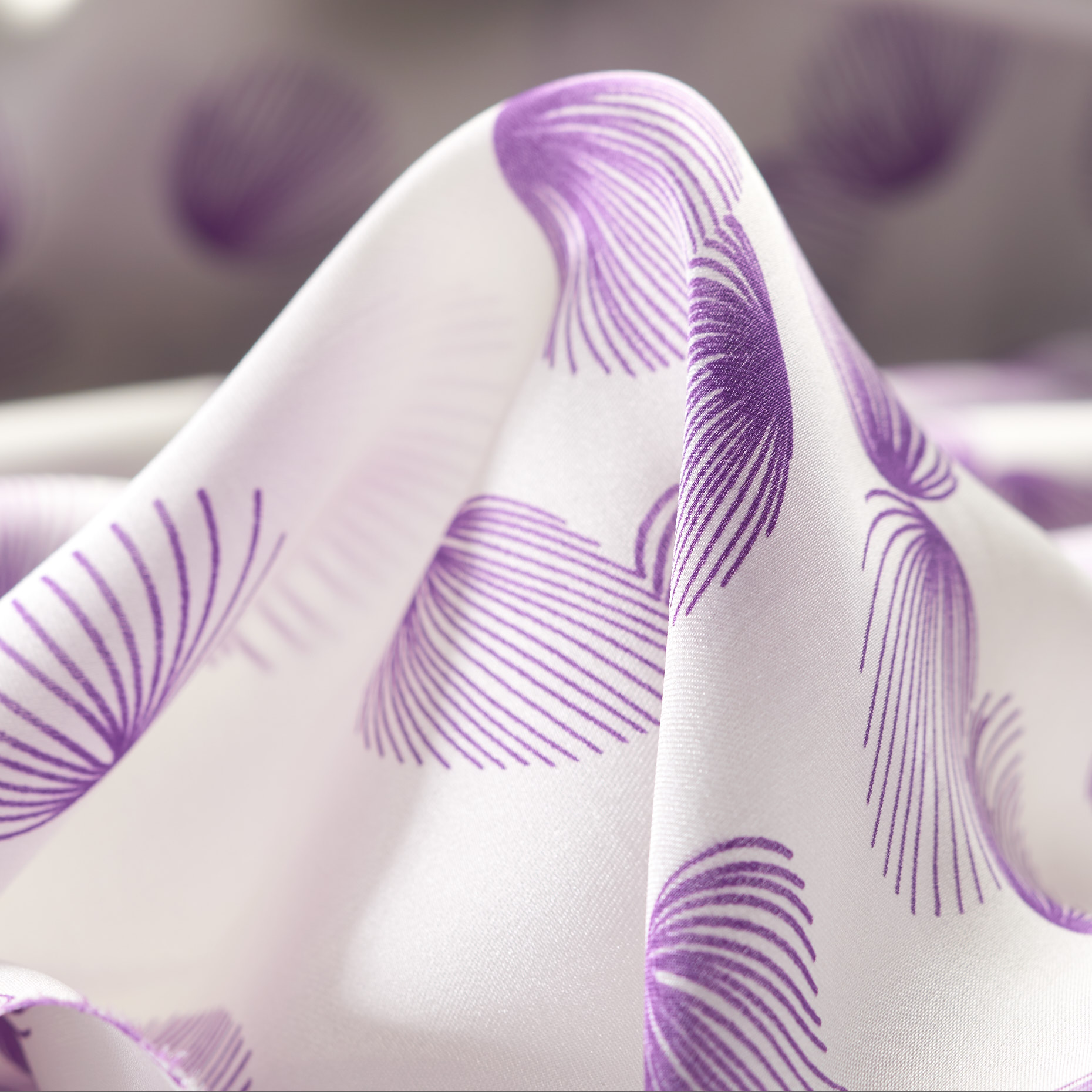 SILK, SATIN, FLORAL, ROYAL LILAC