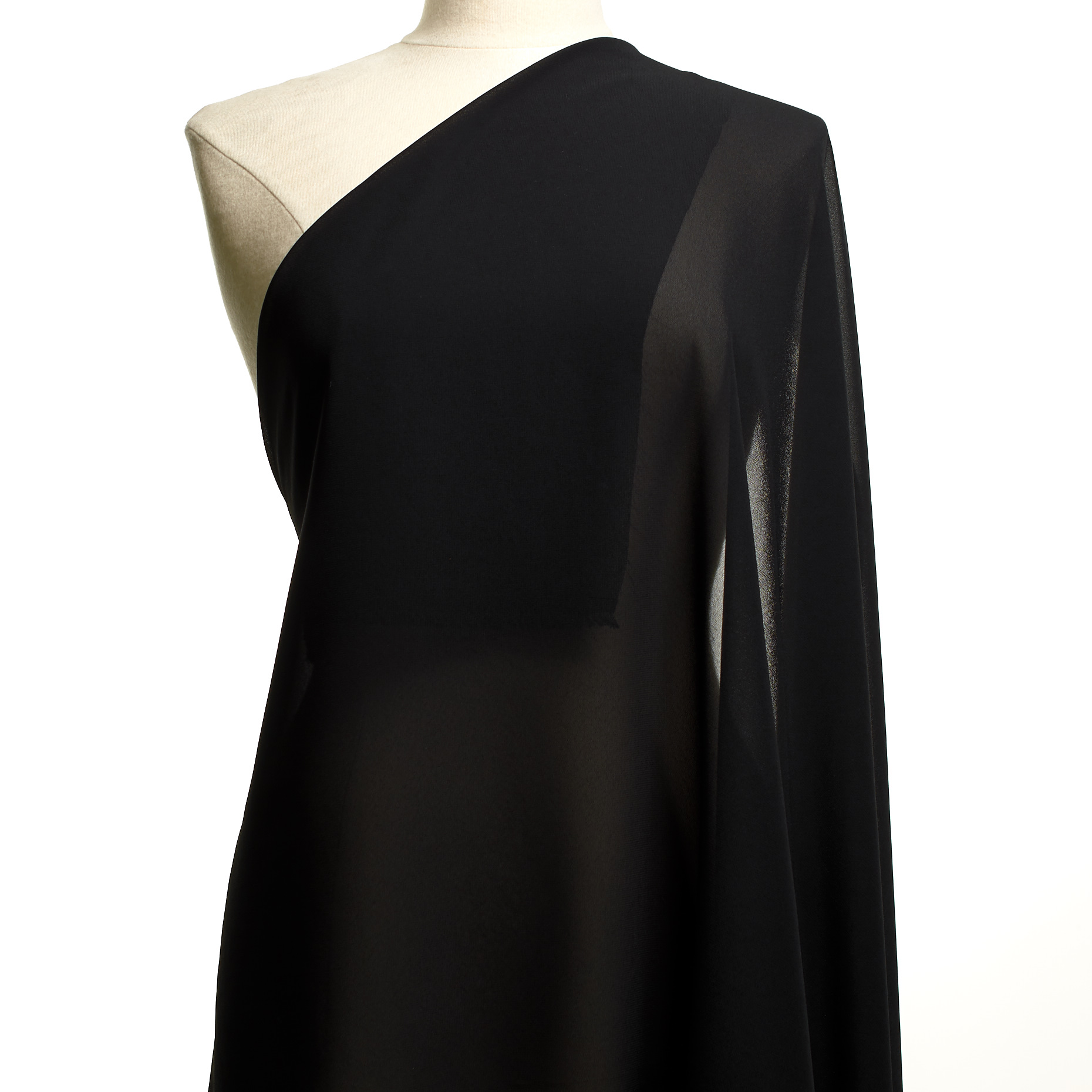 CRÊPE, TRANSPARENT, JET BLACK