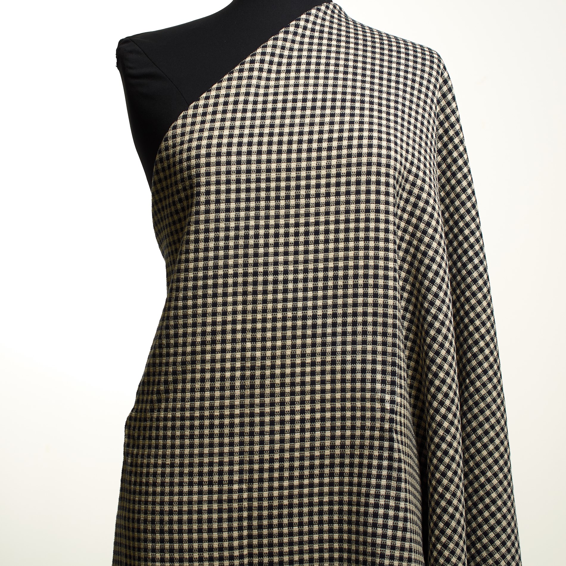 COTTON, CHECK, ELASTIC, ANTIQUE WHITE&PARISIAN NIGHT