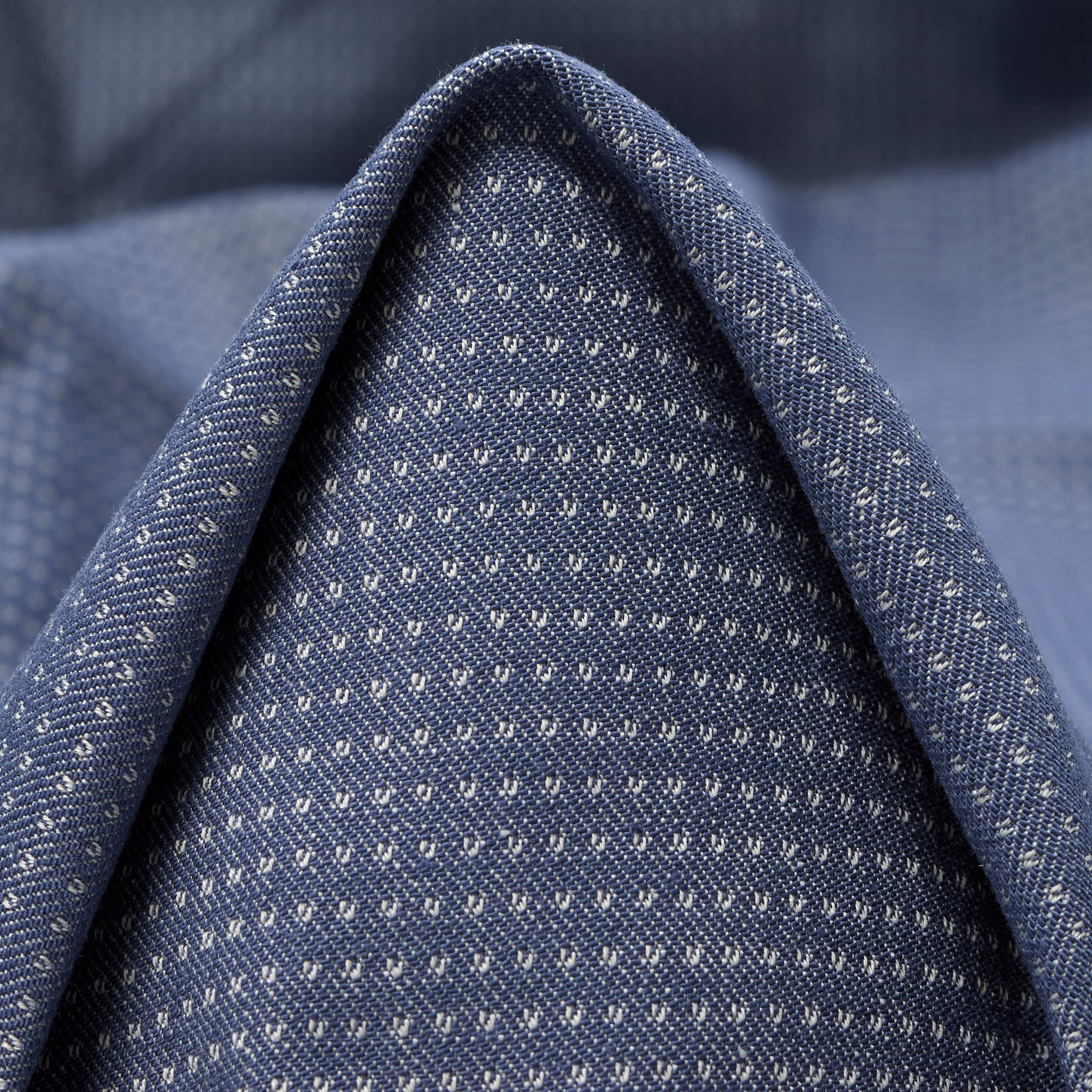 Cotone, Misto Lino, Micro Design, China Blue