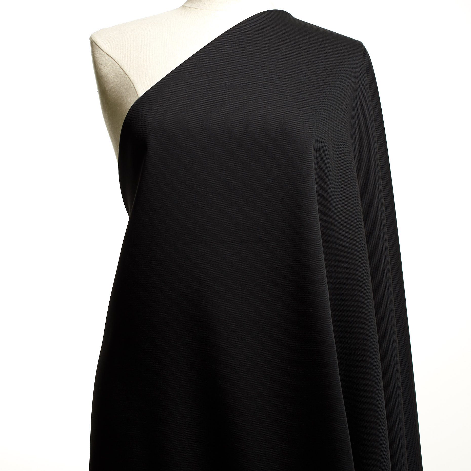 PIQUÉ, VISCOSE BLEND, ELASTIC, JET BLACK