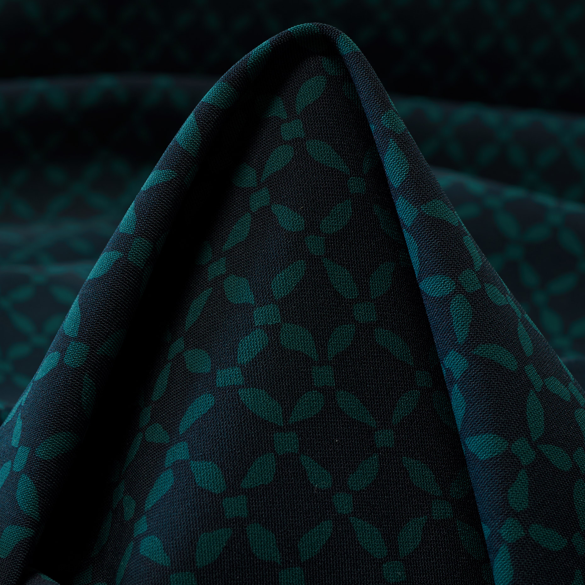Techno Jersey, Geometric, High Elasticity, Blue Nights