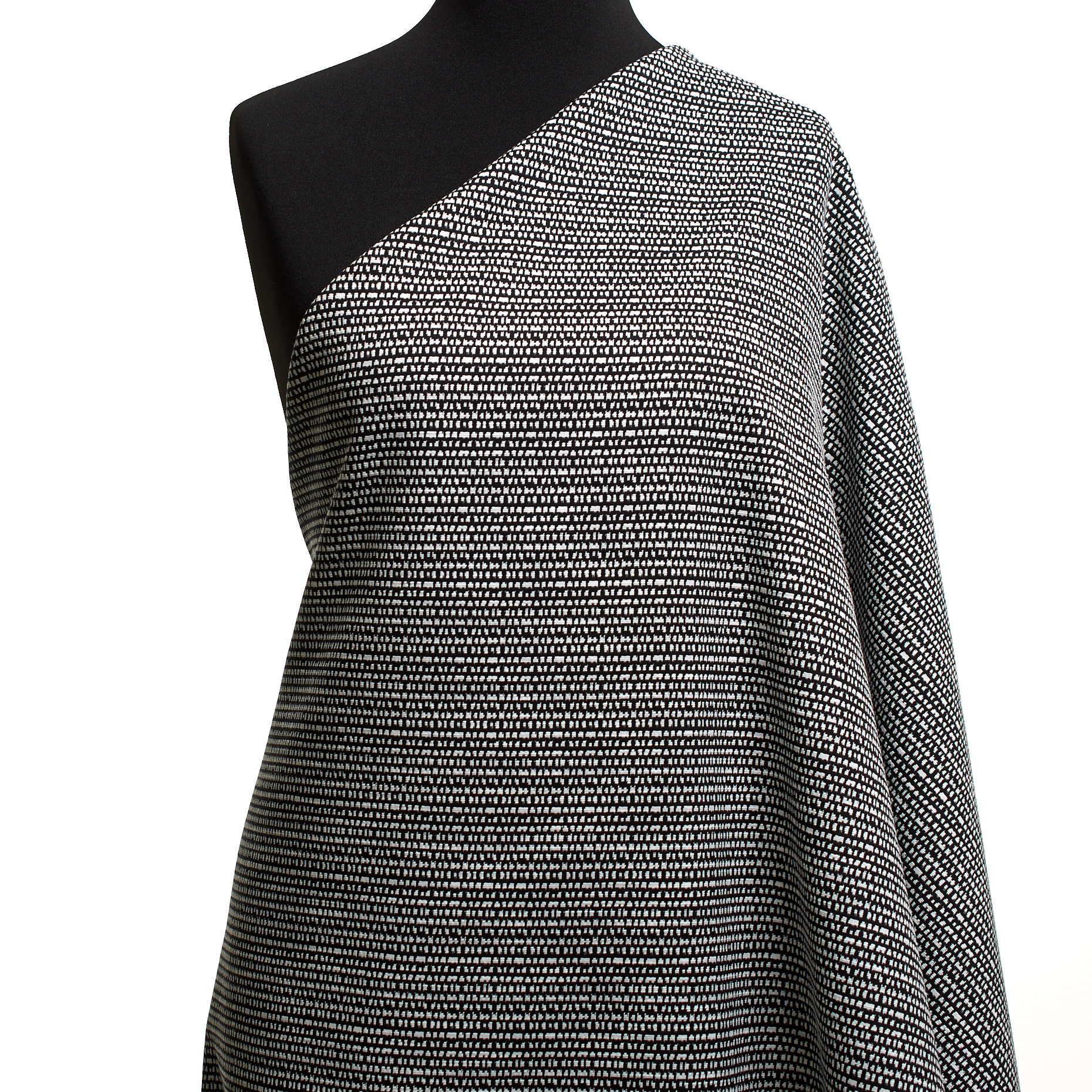 JACQUARD, COTTON, ELASTIC, SNOW WHITE&RAVEN BLACK