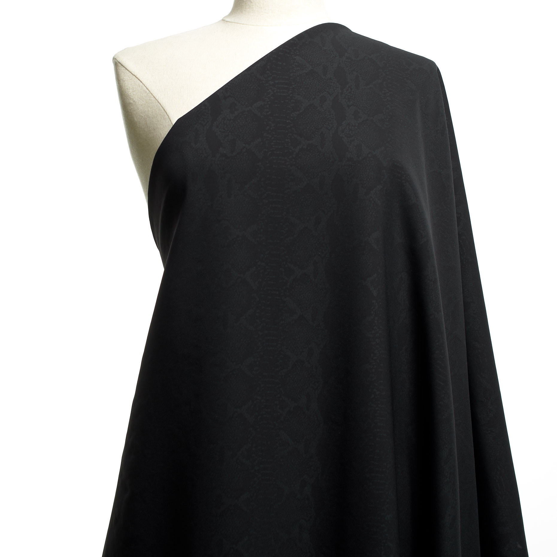 TECHNO STRETCH, PRINTED, HIGH ELASTICITY, RAVEN BLACK
