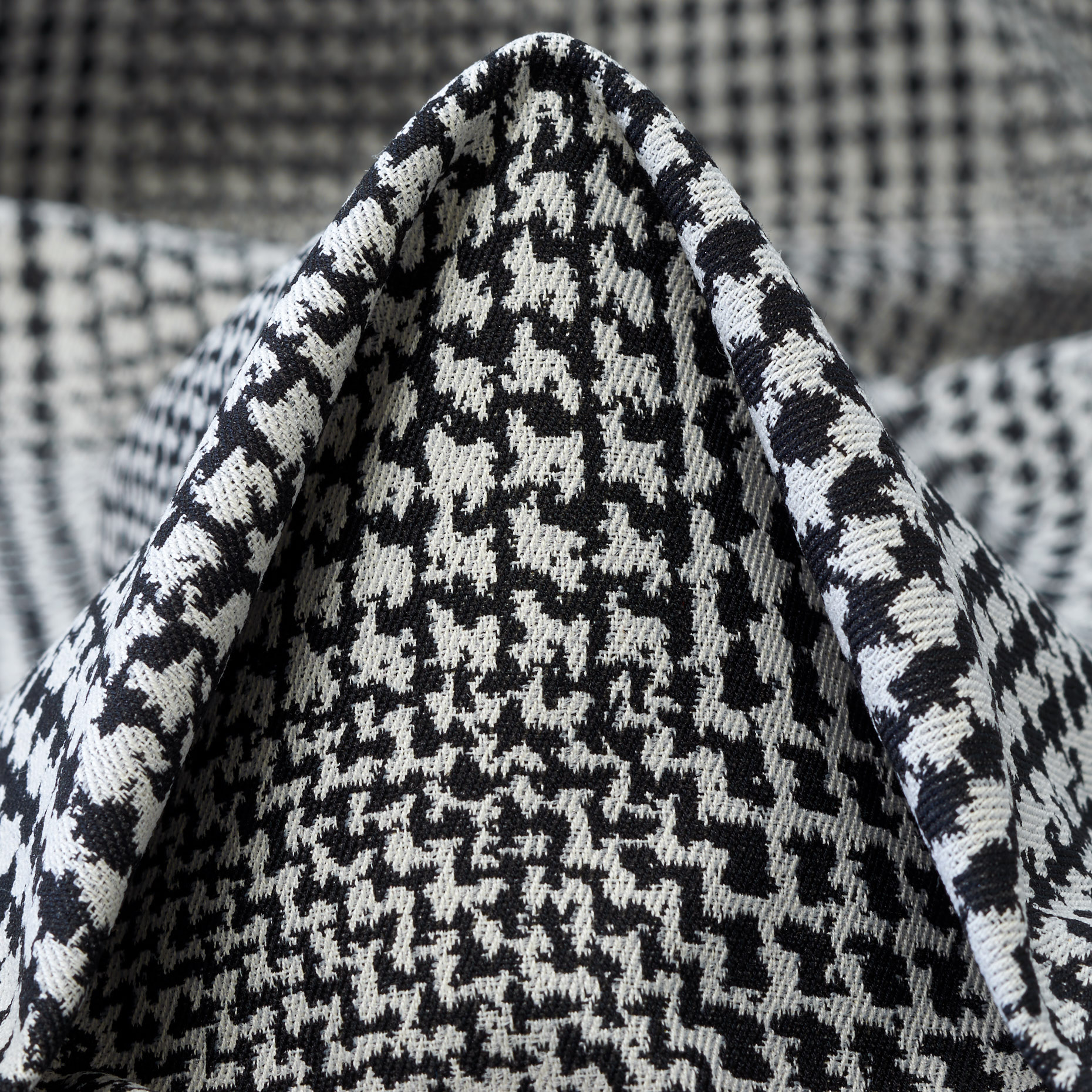 Jacquard, Cotone, Pied de Poule, Kit&Raven Black