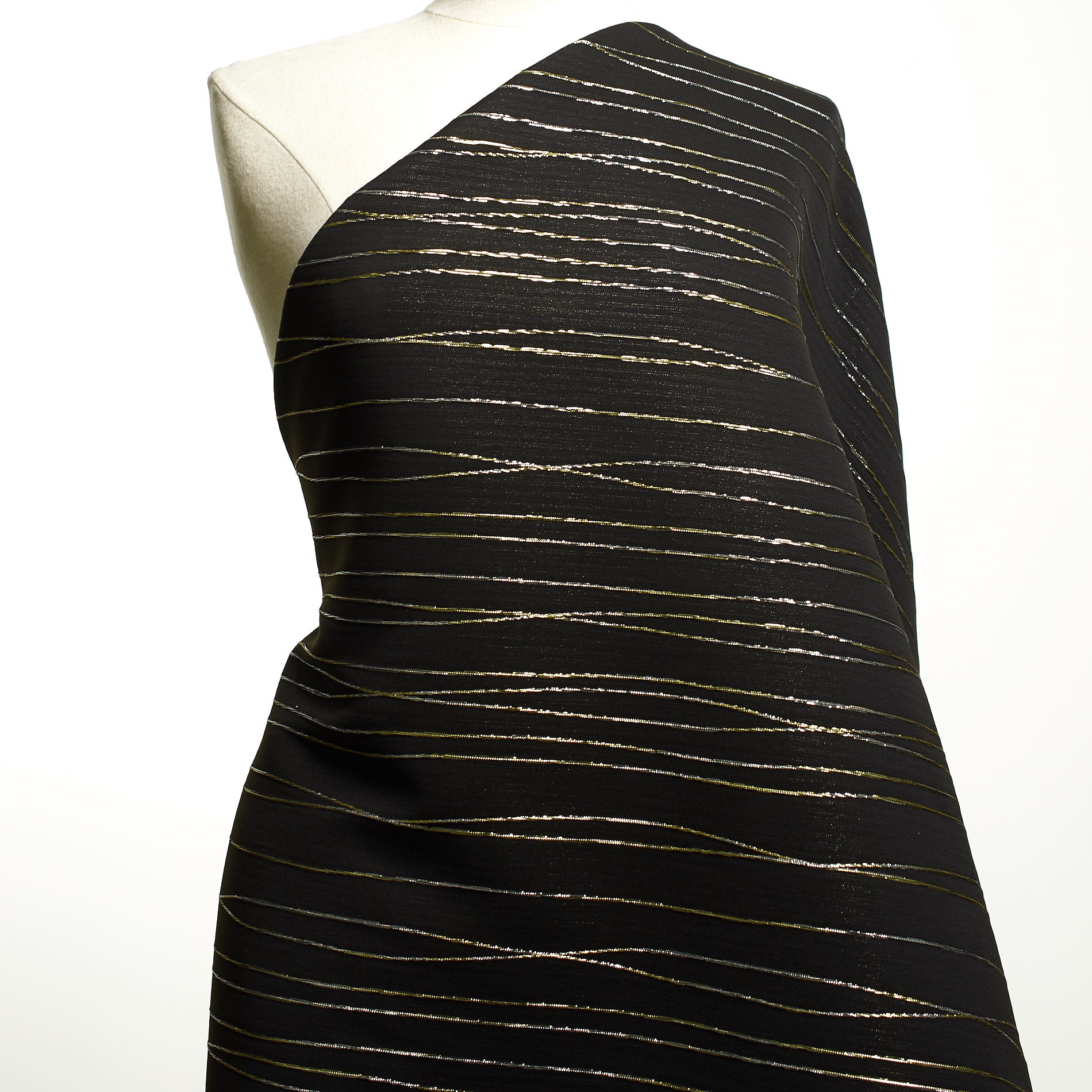 Lurex, Viscosa Mix, Metallic, Raven Black&Pale Gold