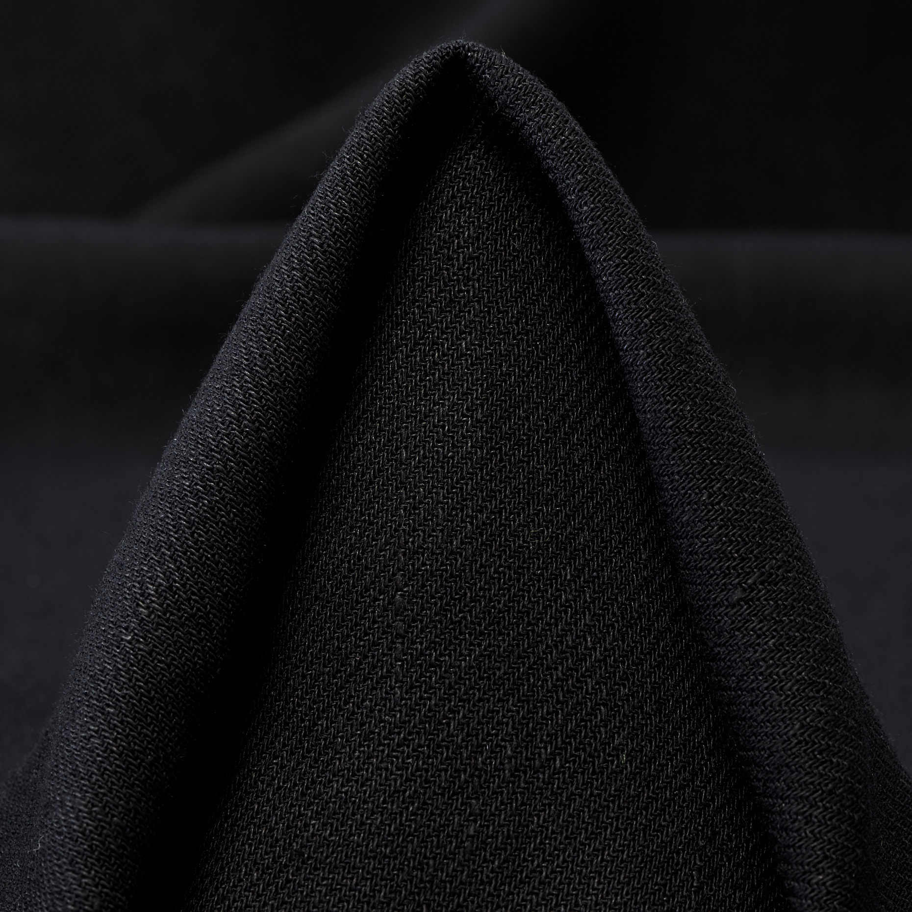 Twill, Lino, Viscosa, Jet Black