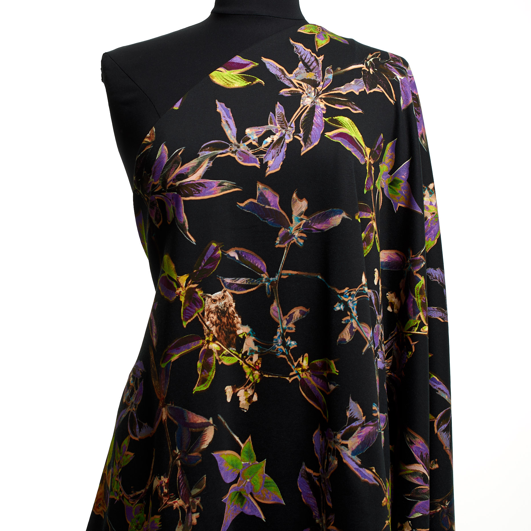 Jersey, Cotton, Elastic, Raven Black