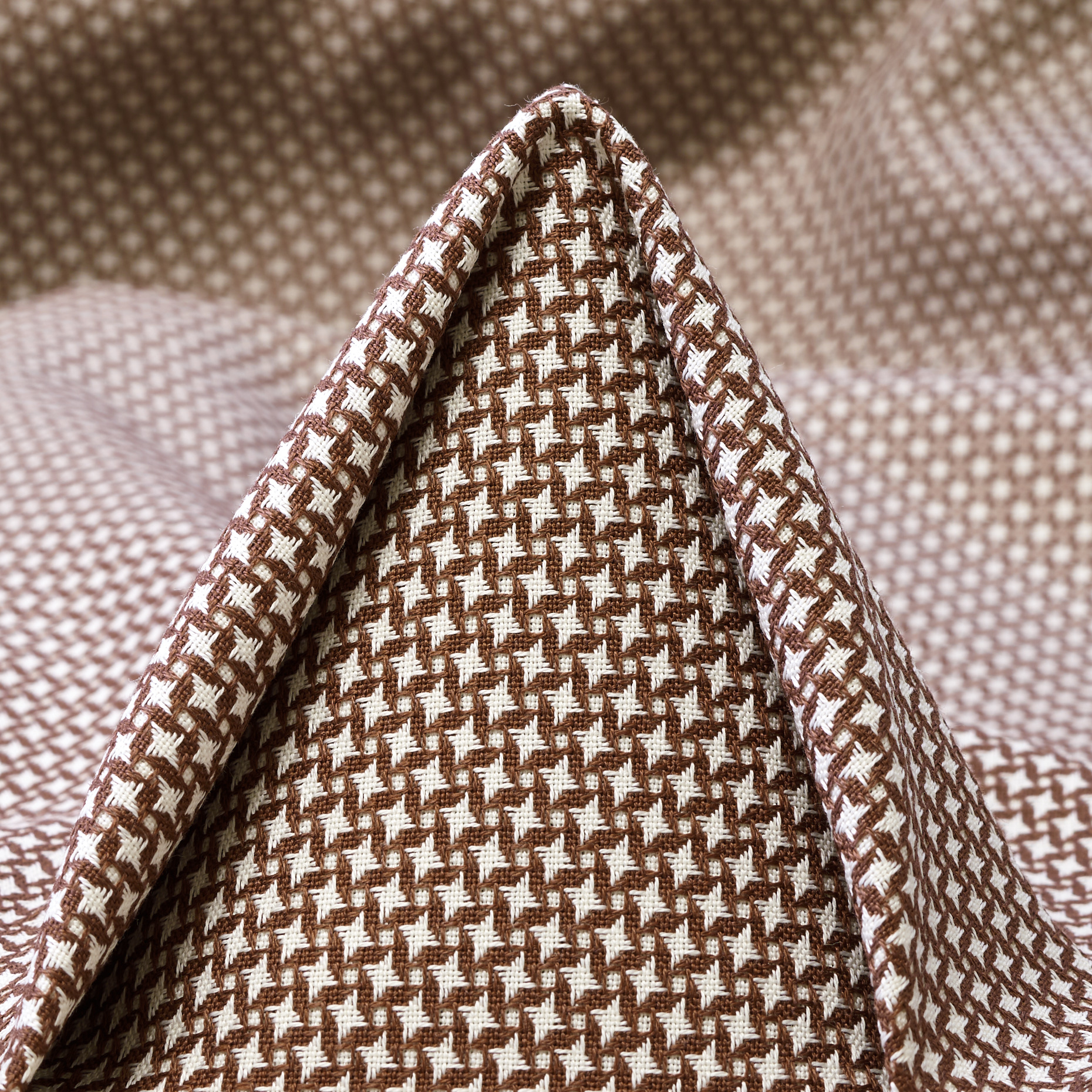 Jacquard, Cotone, Micro Design, Snow White&Tobacco Brown (F000045907)