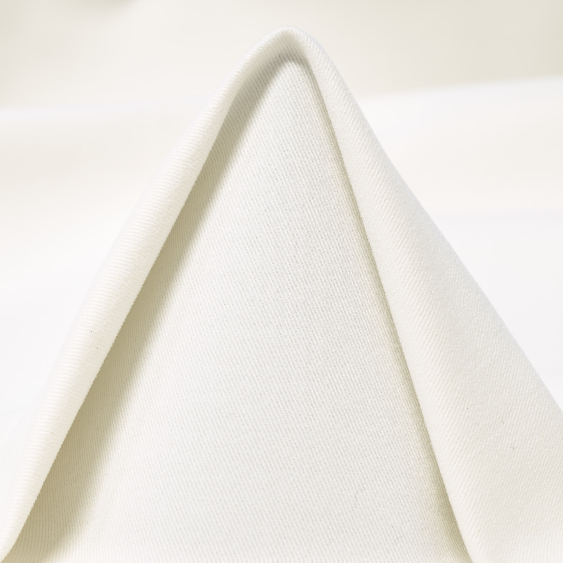 Twill, Cotone, Brushed, Brilliant White