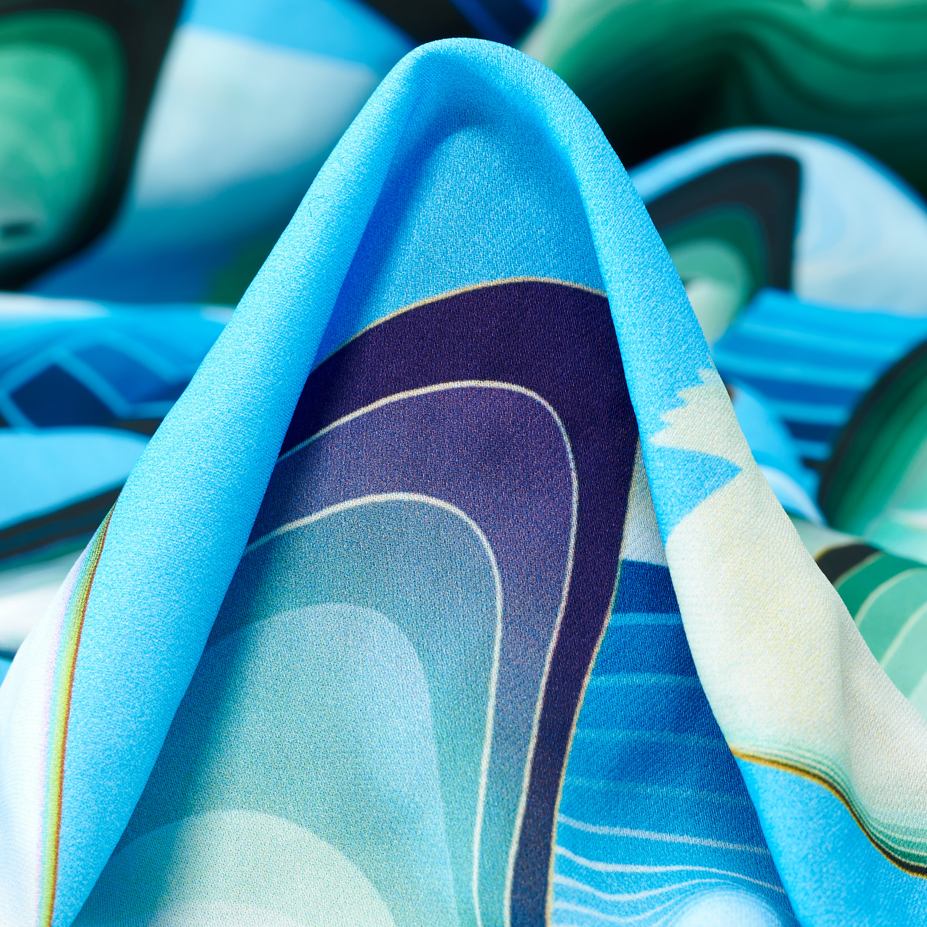 Cady, Stampato, Malibu Blue (F000042649)