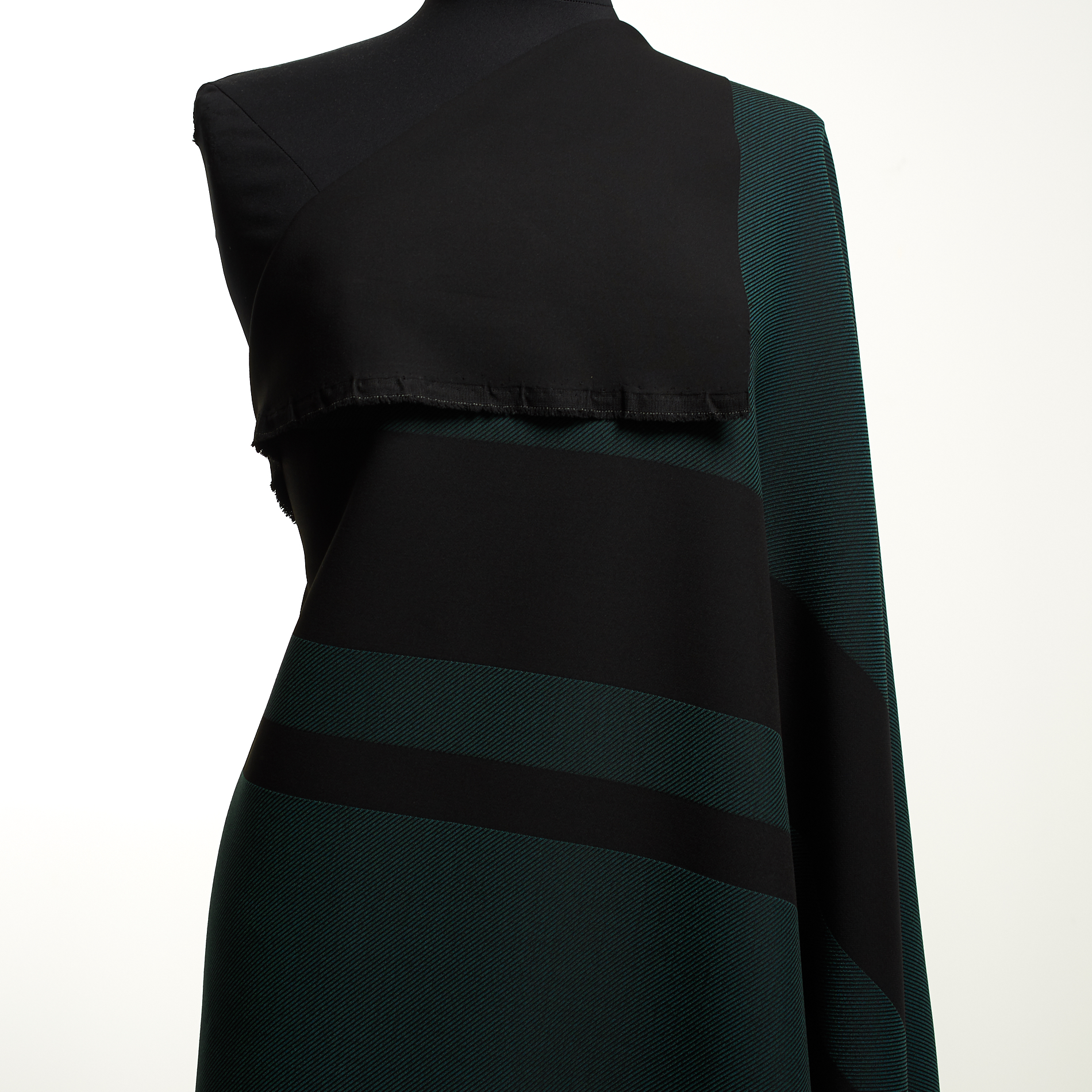 Jersey, Punto Milano, Turquoise&Raven Black