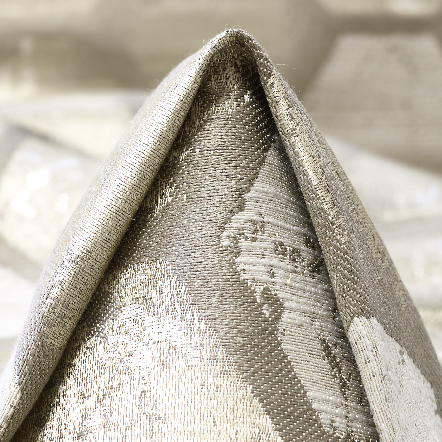 Jacquard, Lino, Misto Seta, Brown Rice&Silver (F000053709)