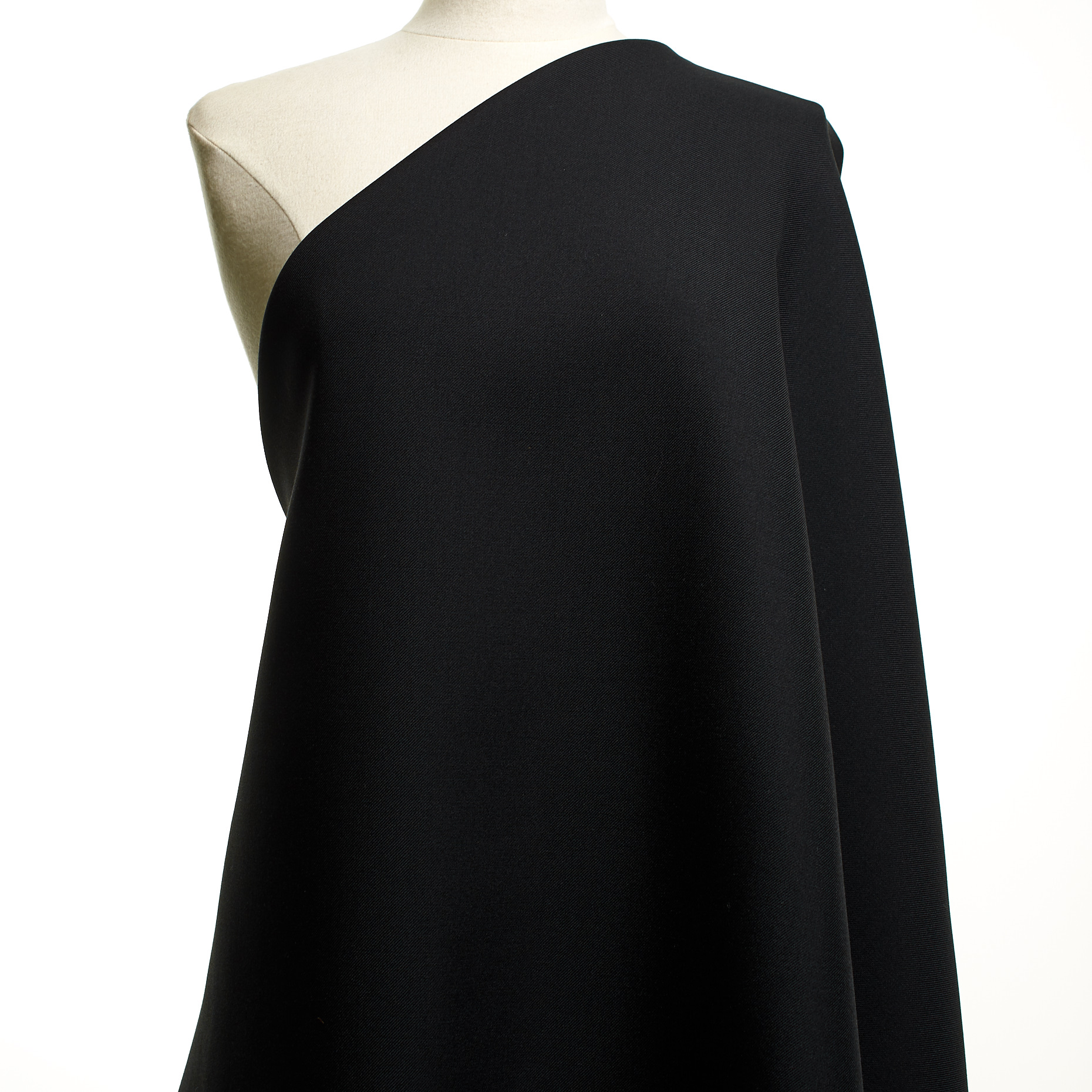 DOUBLE, TWILL, VIRGIN WOOL, JET BLACK
