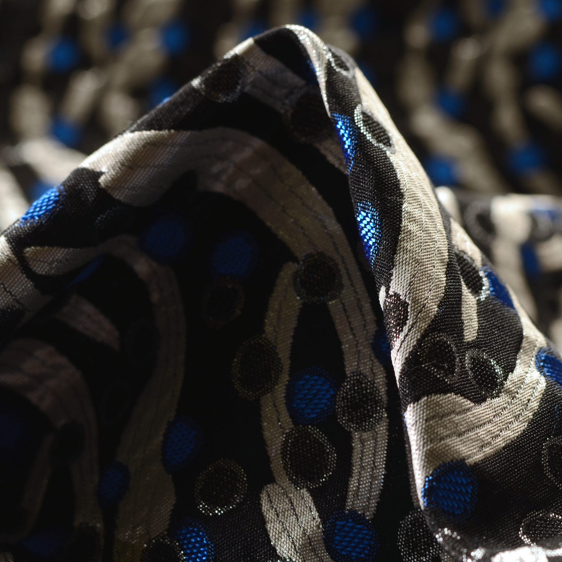 Żakard, Lurex, Lapis Blue&Ivory