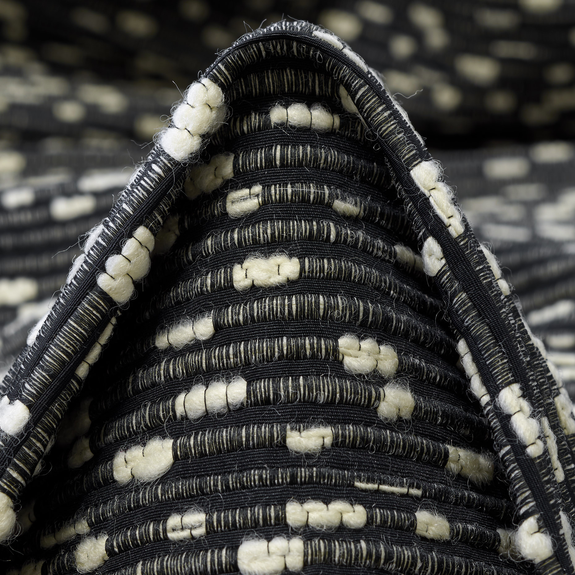 Bouclé, Mélange de Laine, Black&Ivory