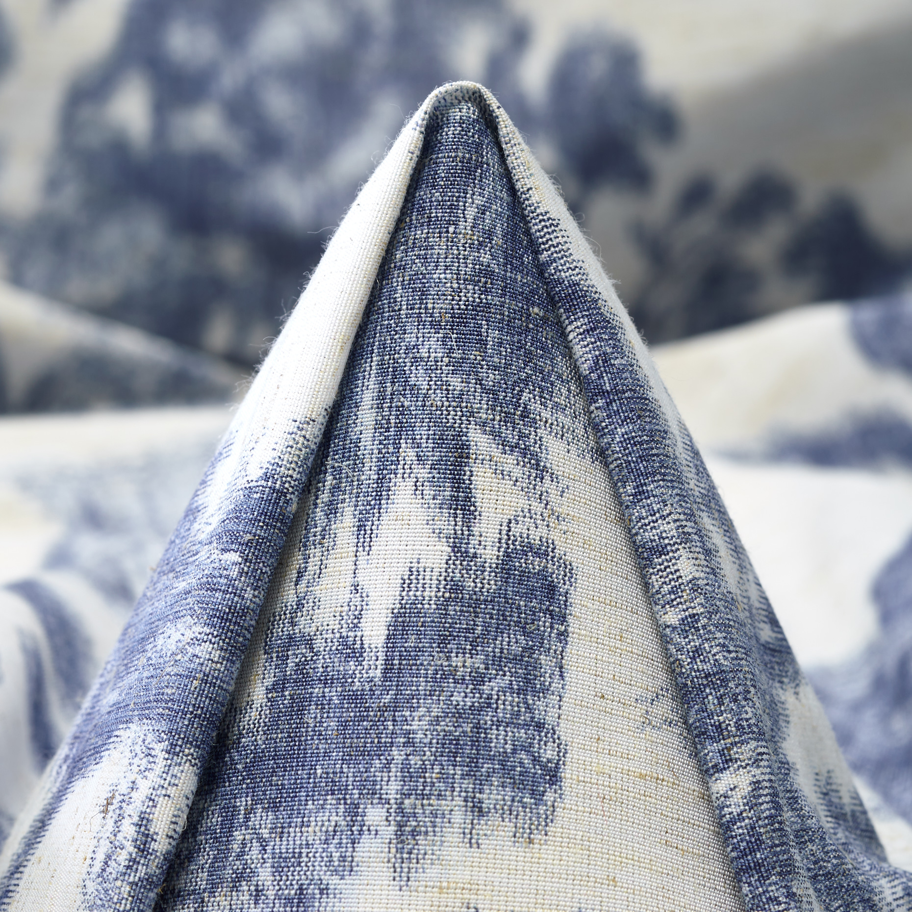 Żakard, Chiné, Len Mieszanka, Stonewash&White Onyx