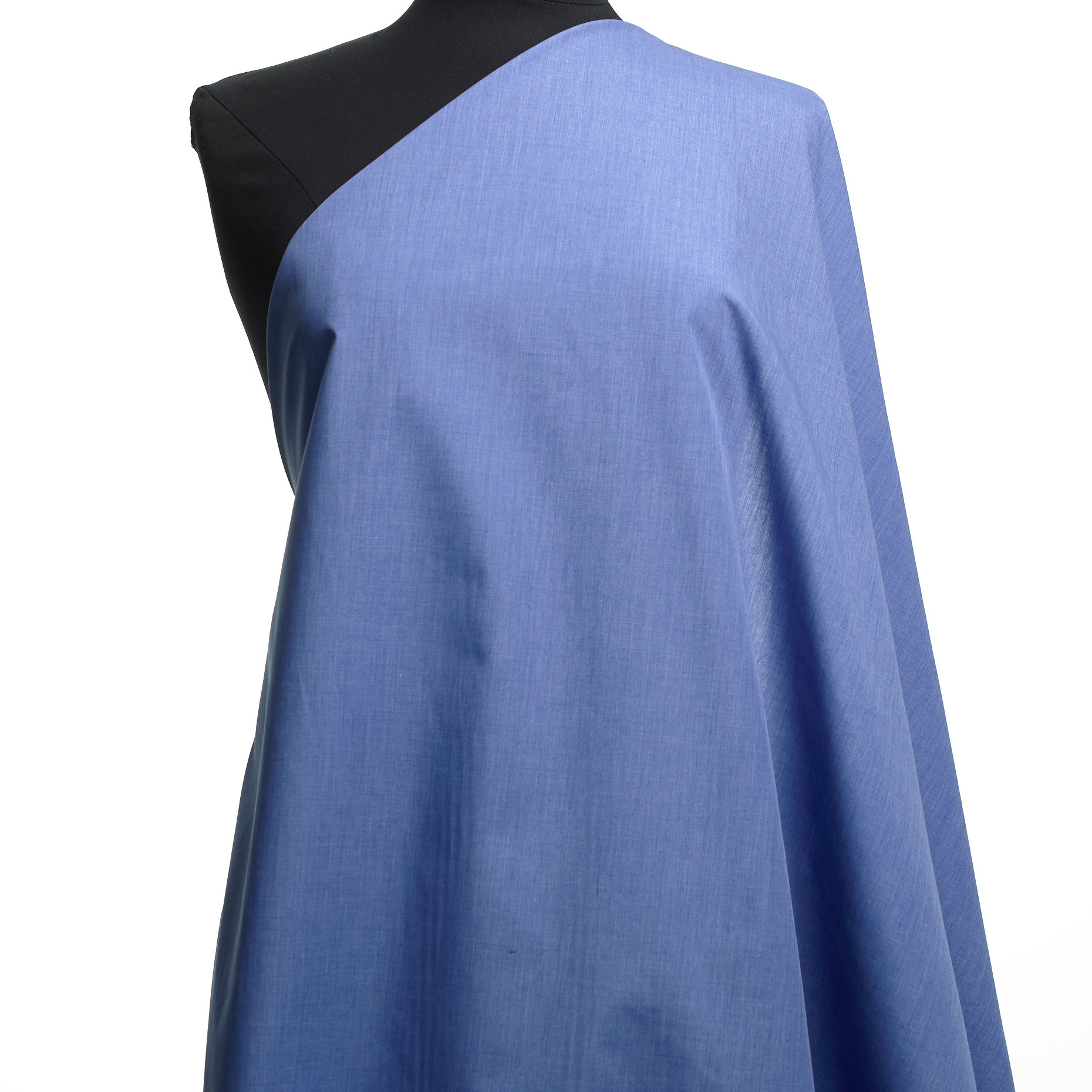 Poplin, Cotton Blend, Melange, Stonewashed Denim