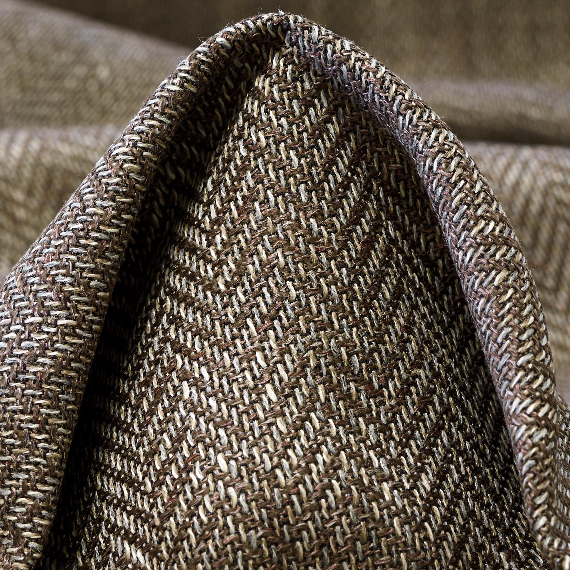 HERRINGBONE, VIRGIN WOOL, CHESTNUT&BONE WHITE