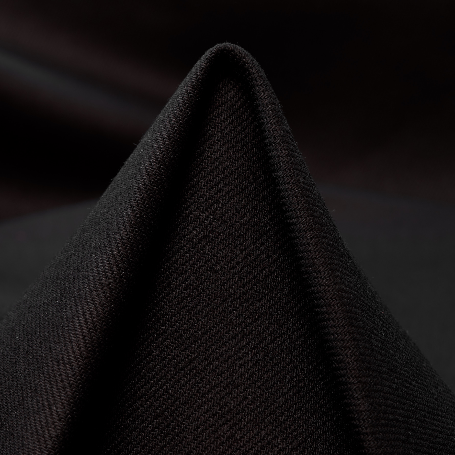 Twill, Cotton, Stiff, Jet Black