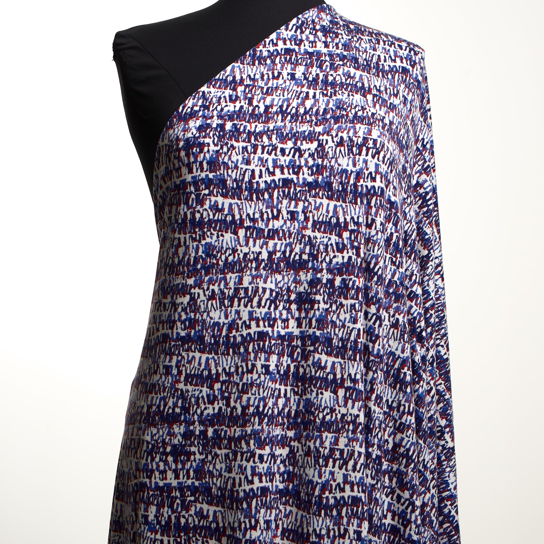 SINGLE JERSEY, VISCOSE, PRINTED, CHERRY TOMATO&INDIGO