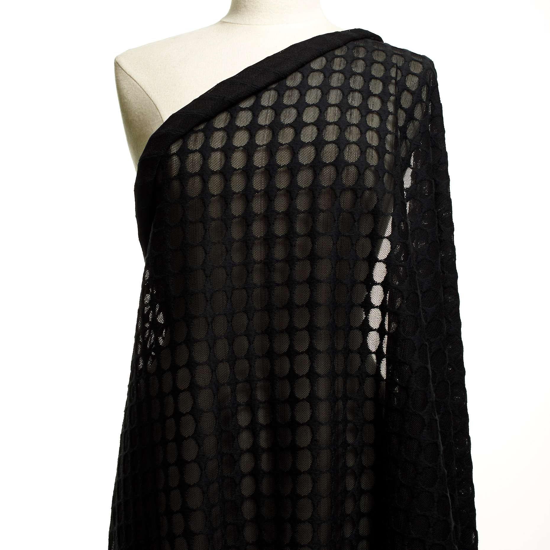 Dentelle, Coton, Pois, Black Beauty