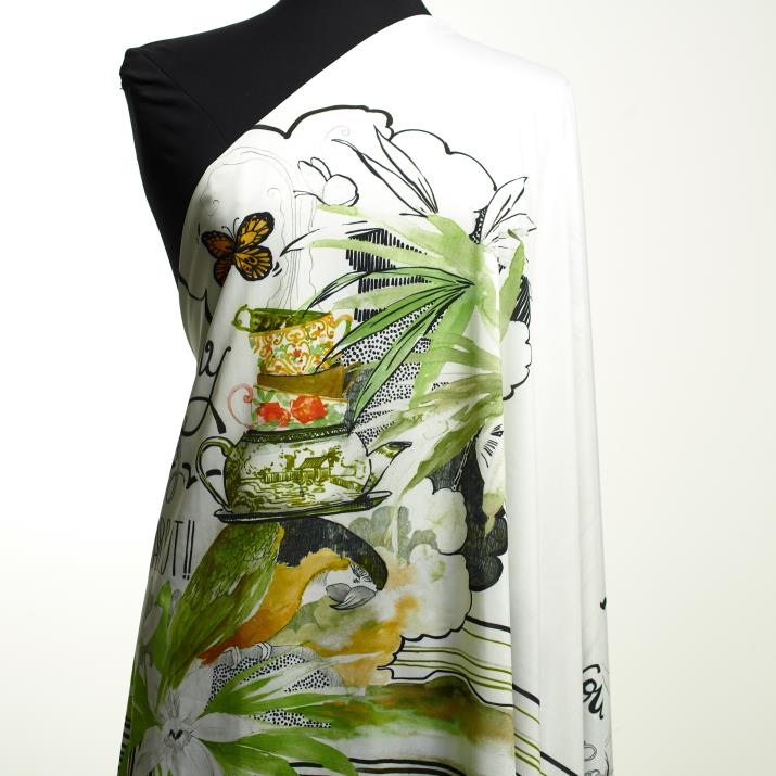 SINGLE JERSEY, PRINTED, SNOW WHITE