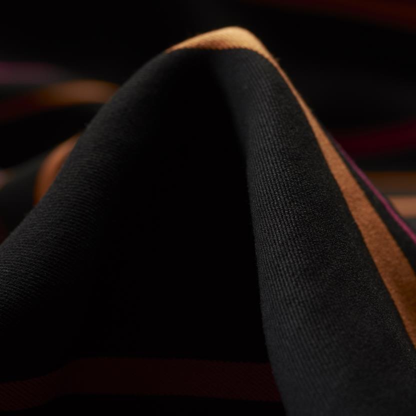TWILL, VISCOSE, STRIPES, BURNT ORANGE&RASPBERRY
