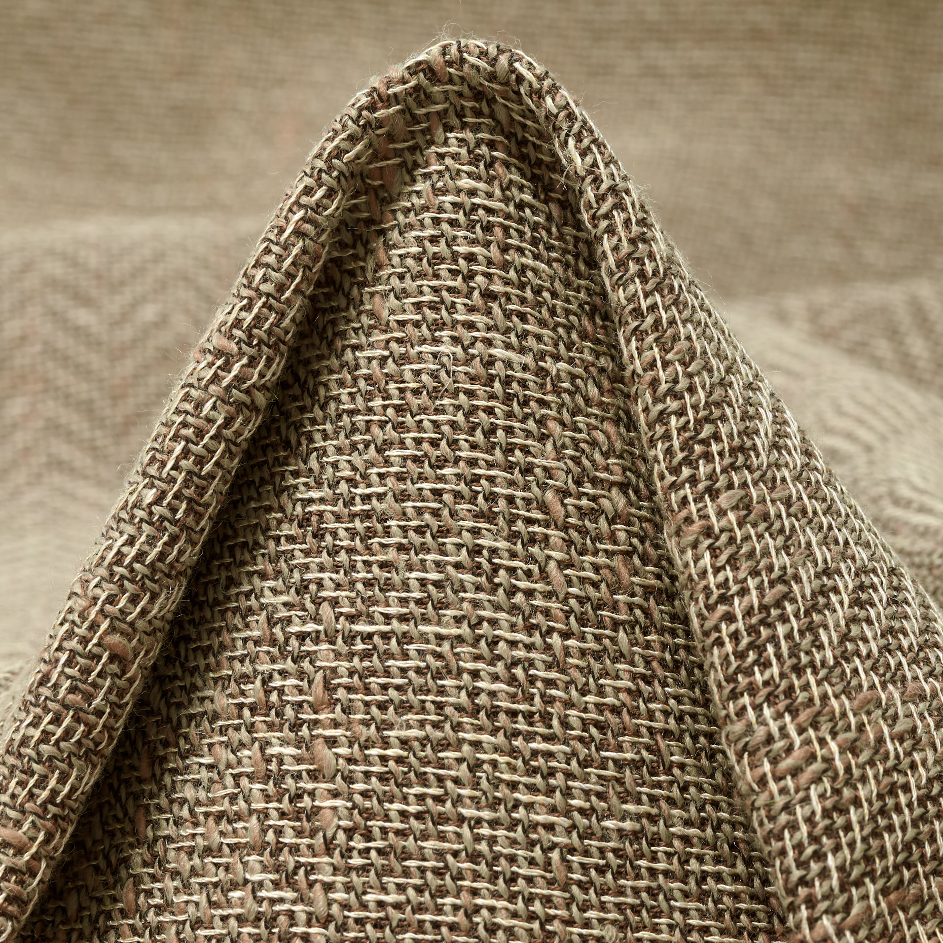 Herringbone, Cotton, Viscose Blend, Greige