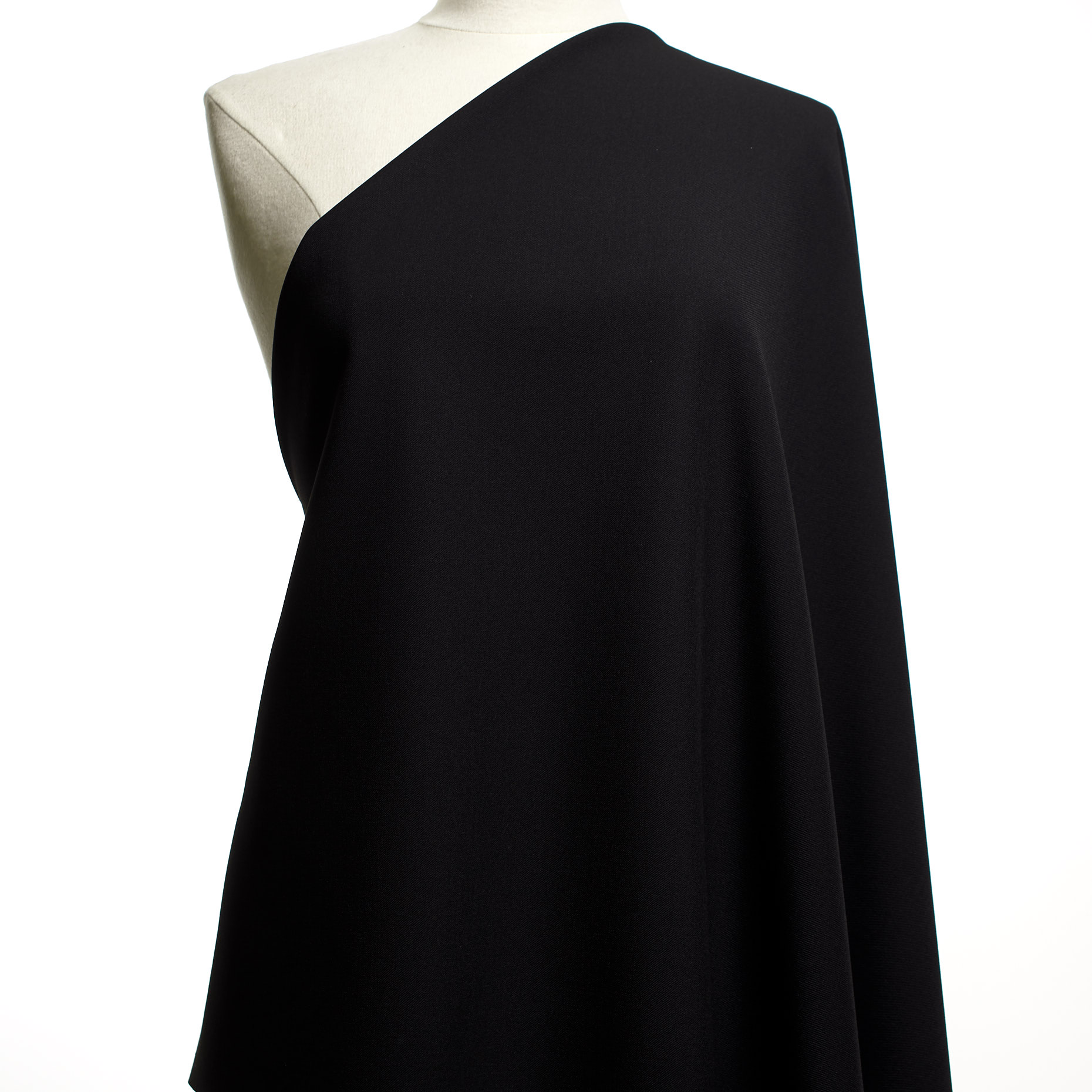 Twill, Viscose Blend, Elastic, Raven Black