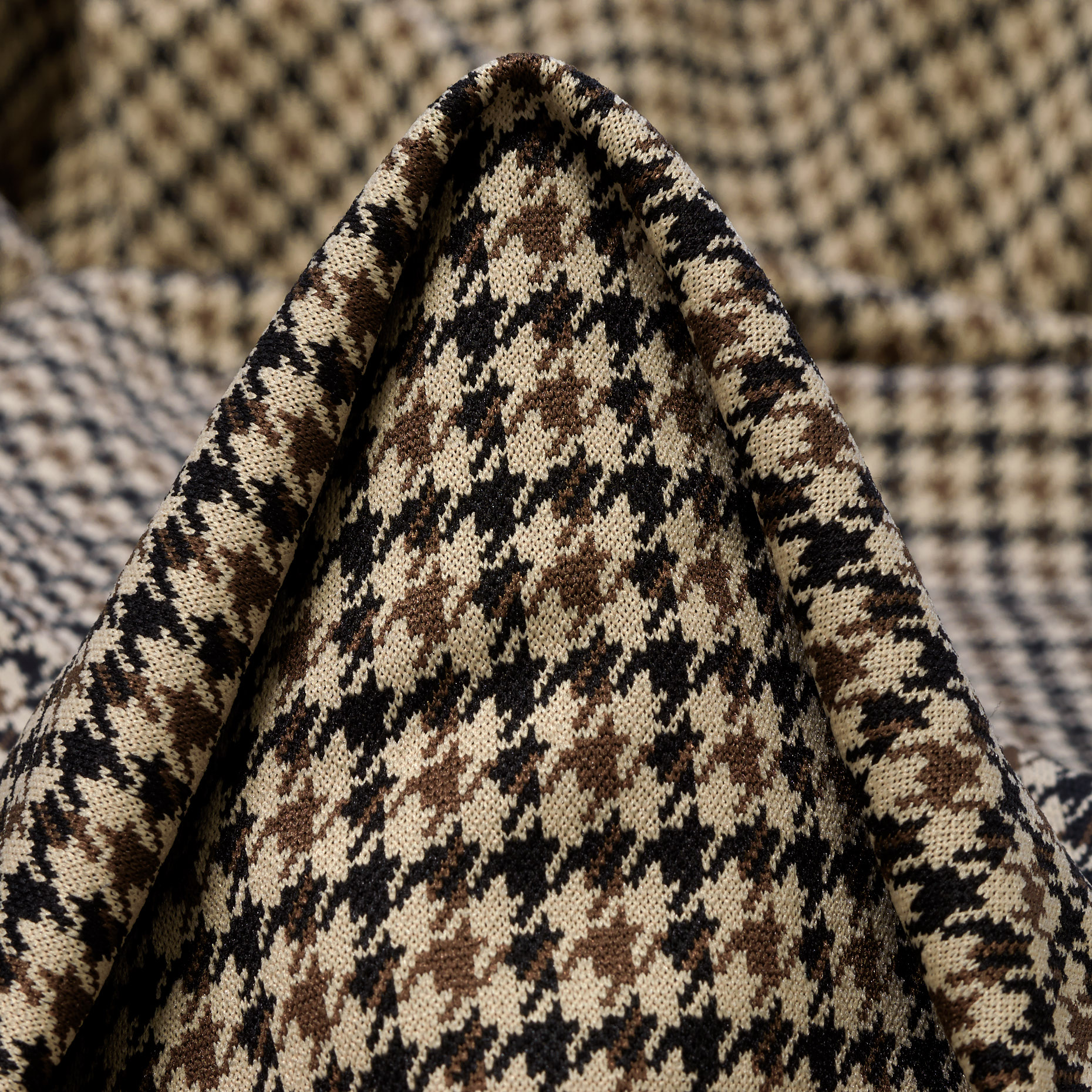 Jersey, Jacquard, Pied de Poule, Oyster Gray&Dark Olive