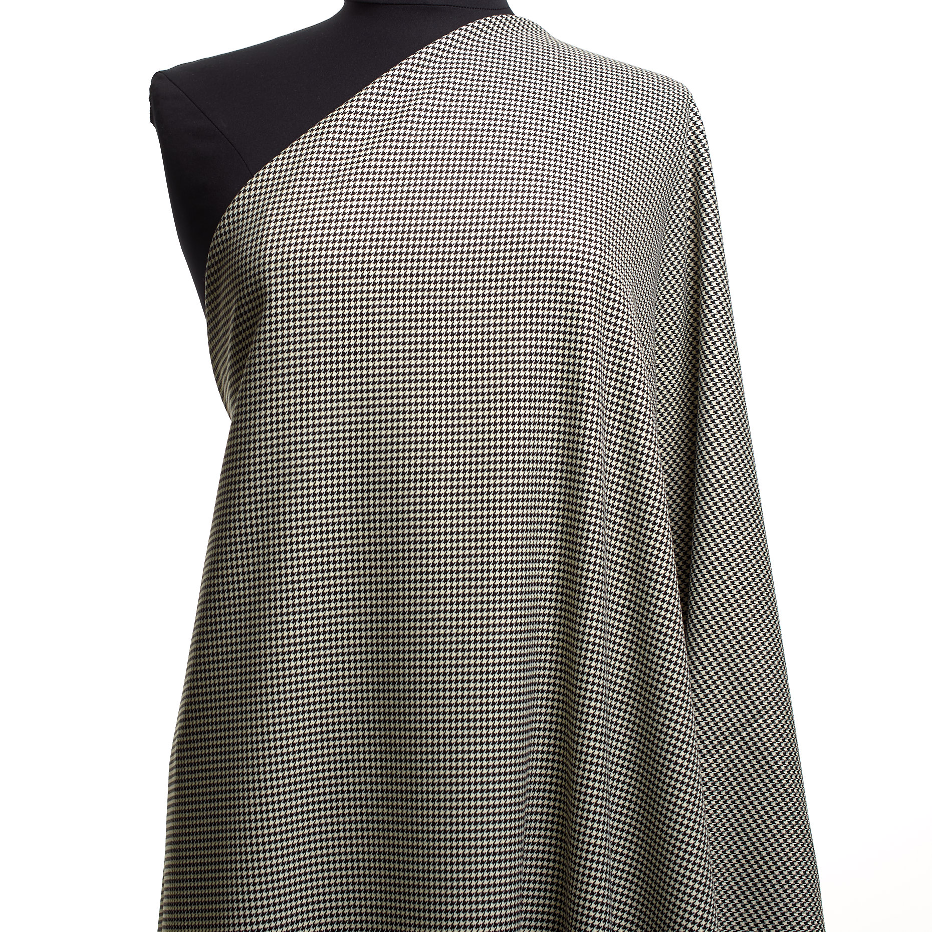 Viscose Blend, Elastic, Houndstooth, Raven Black&Beige