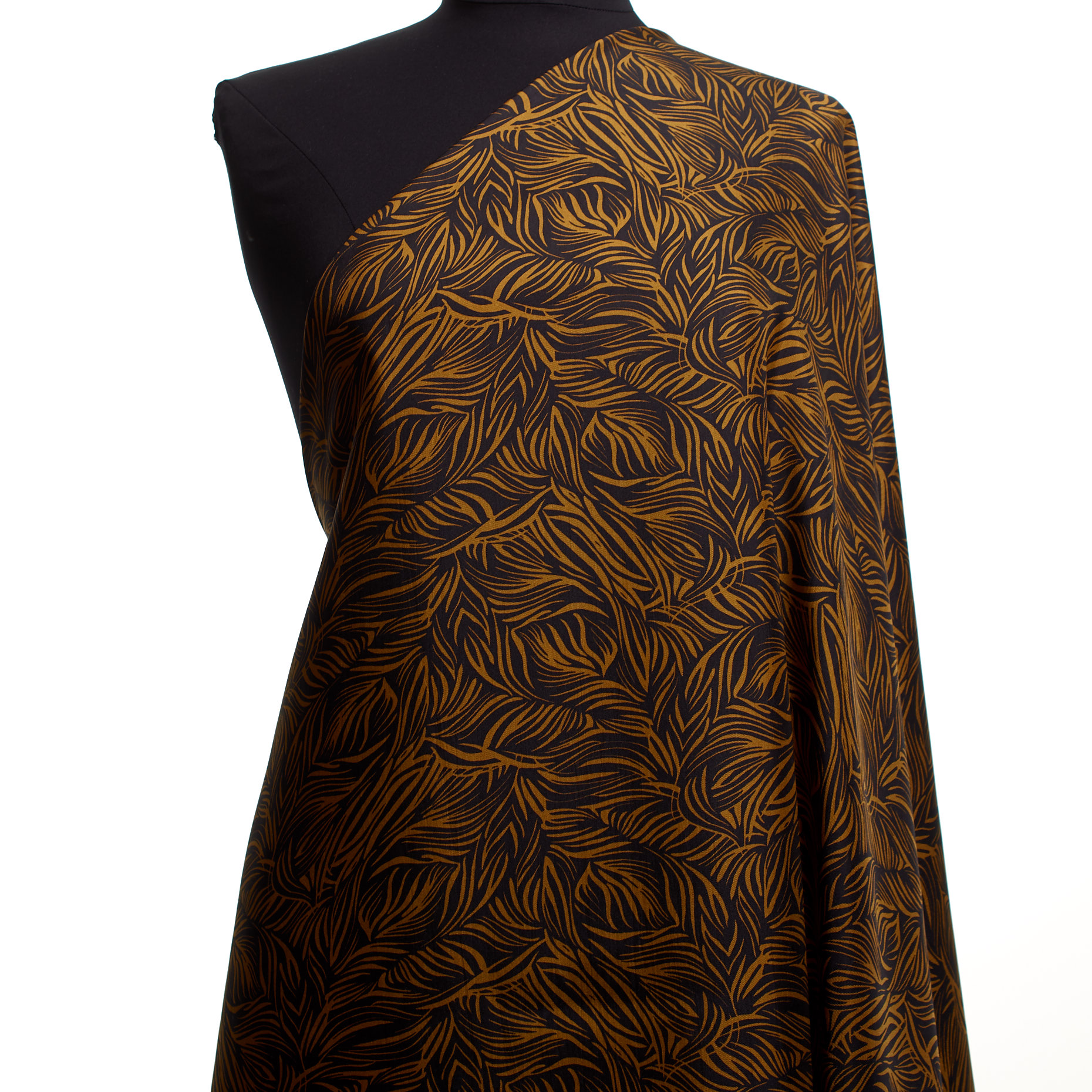 Silk, Twill, Printed, Honey Ginger&Black