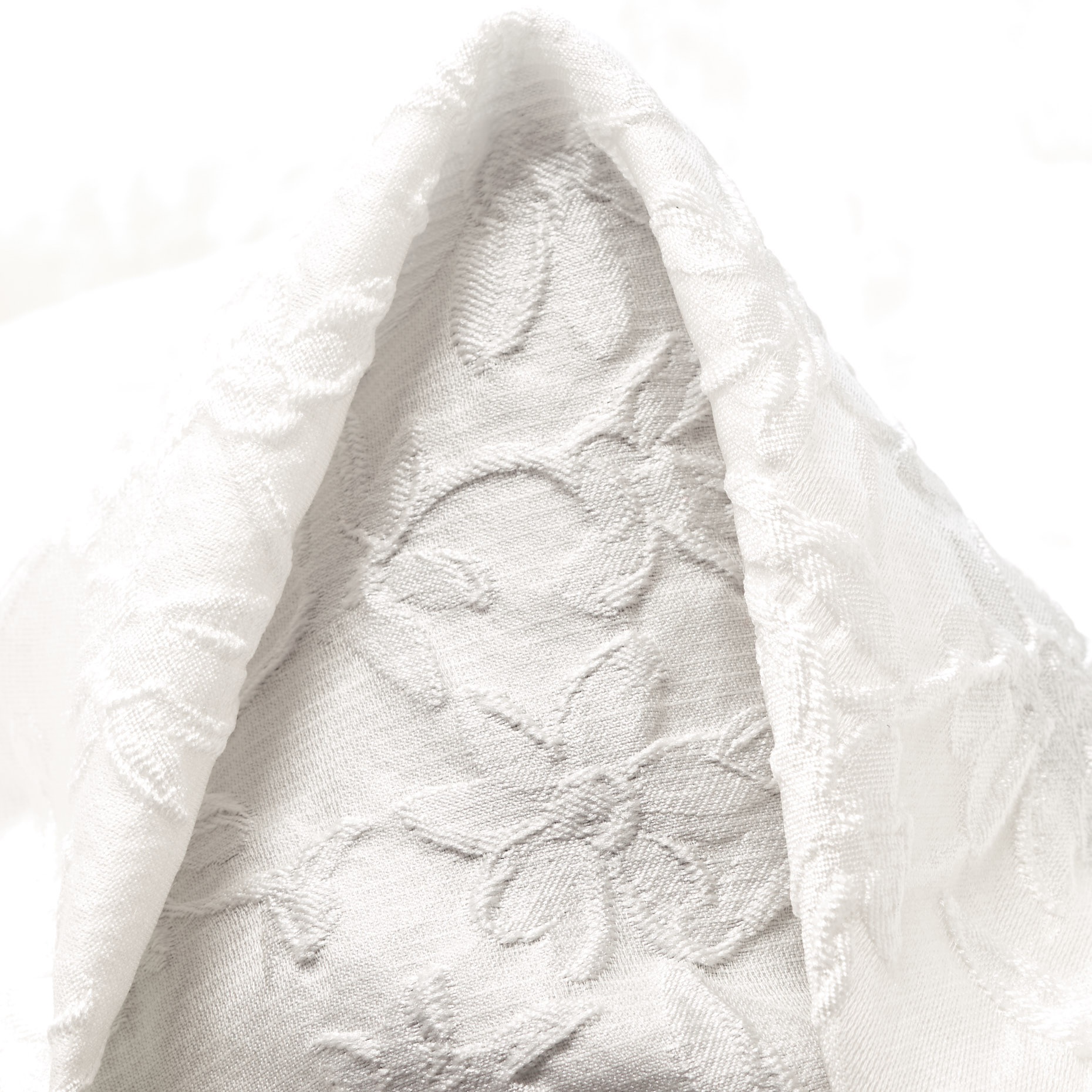 Jacquard, Tono su Tono, Floreale, Brilliant White