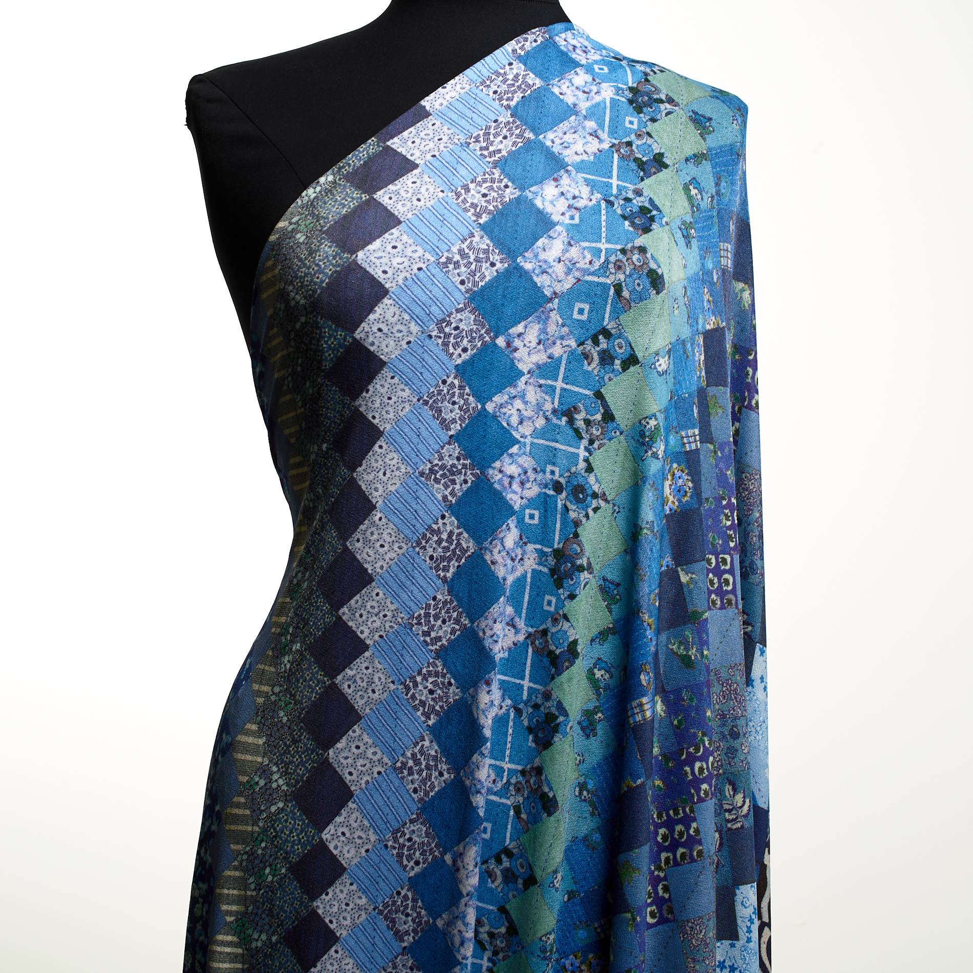 Single Jersey, Laine, Imprimé, Vivid Blue